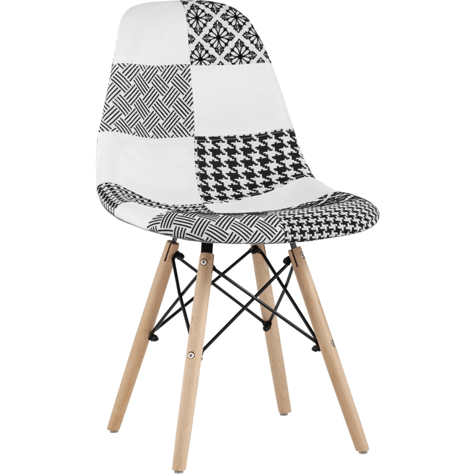 Стул Eames DSW пэчворк черно-белый 