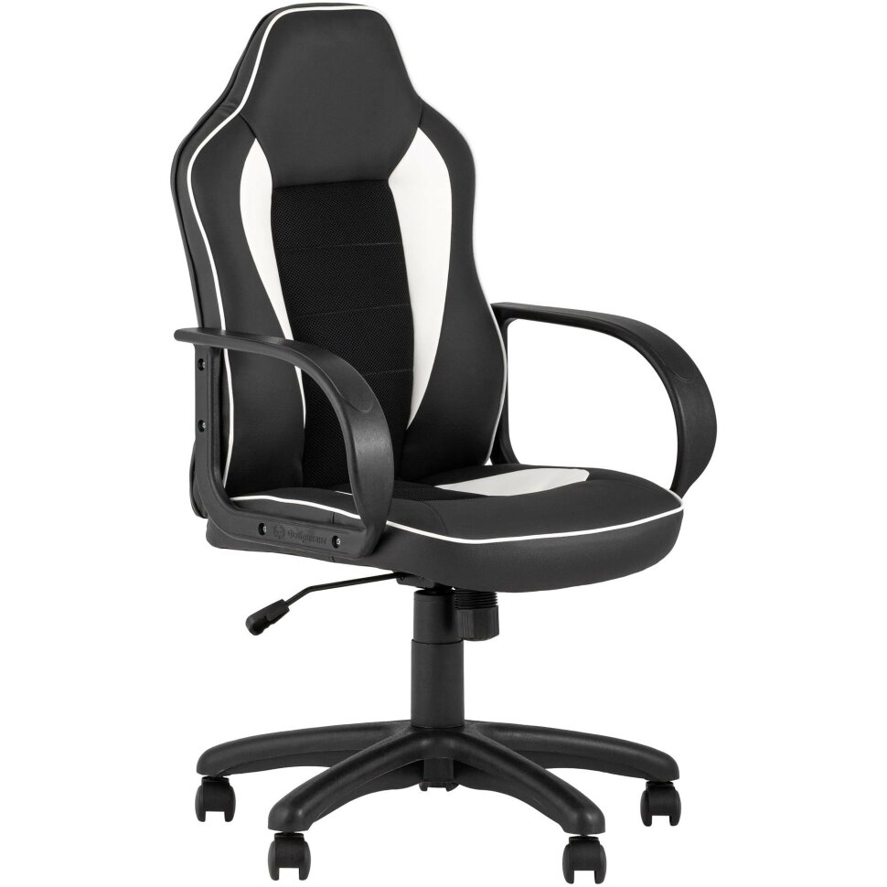 Компьютерное кресло Stool Group игровое Кратос экокожа черный/белый крестовина пластик Компьютерное кресло Stool Group игровое Кратос экокожа черный/белый крестовина пластик
