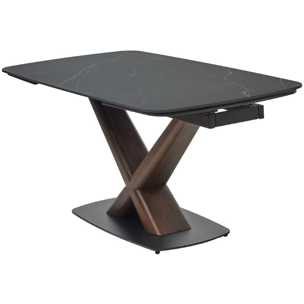 Стол BLANCO 160 MATT BLACK MARBLE SOLID CERAMIC / Орех, ®DISAUR Стол BLANCO 160 MATT BLACK MARBLE SOLID CERAMIC / Орех, ®DISAUR