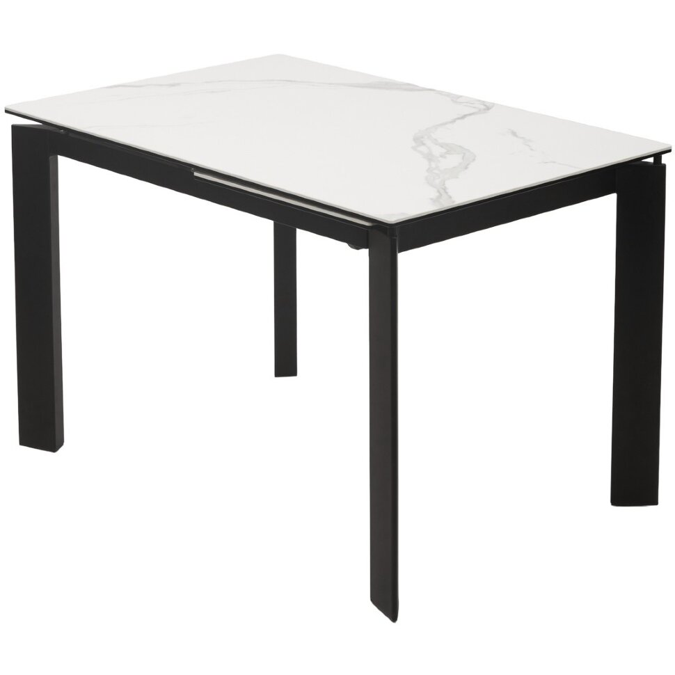 Стол КОРНЕР CORNER 120 цвет БЕЛЫЙ МРАМОР МАТОВЫЙ (MATTE STATUARIO керамика, стекло/ ЧЕРНЫЙ, ®DISAUR Стол КОРНЕР CORNER 120 цвет БЕЛЫЙ МРАМОР МАТОВЫЙ (MATTE STATUARIO керамика, стекло/ ЧЕРНЫЙ, ®DISAUR