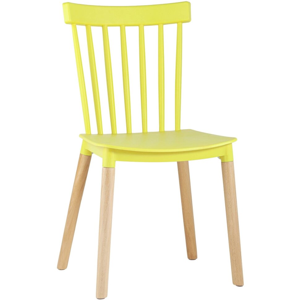 Стул пластиковый Stool Group Field желтый ножки из массива бука Стул пластиковый Stool Group Field желтый ножки из массива бука
