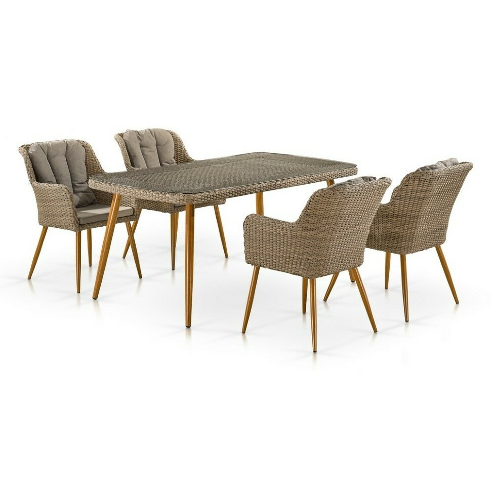 Комплект плетеной мебели T363B/Y363B-W65 Light Brown 4Pcs Комплект плетеной мебели T363B/Y363B-W65 Light Brown 4Pcs