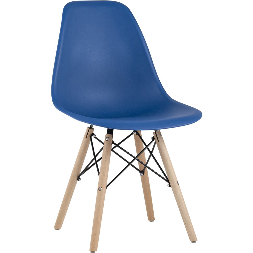 Eames Style DSW синий пластик, стальной каркас, натуральный массив бука Eames Style DSW синий пластик, стальной каркас, натуральный массив бука