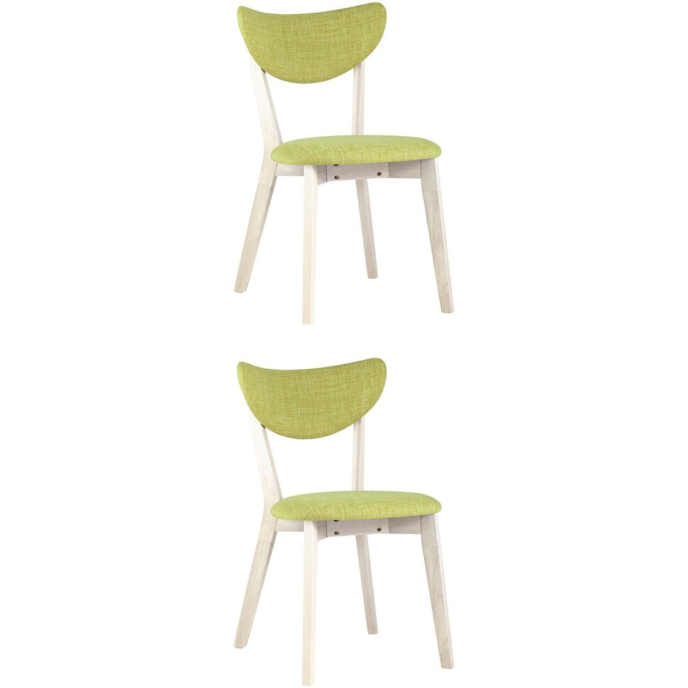 Комплект из двух стульев Stool Group SVEN салатовый обеденный деревянный массив гевеи цвет беленый дуб Комплект из двух стульев Stool Group SVEN салатовый обеденный деревянный массив гевеи цвет беленый дуб