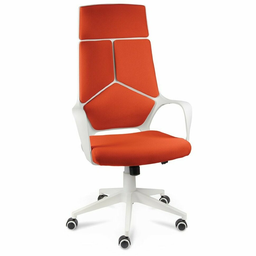 Кресло офисное / IQ / (White plastic orange) белый пластик /оранжевая ткань Кресло офисное / IQ / (White plastic orange) белый пластик /оранжевая ткань