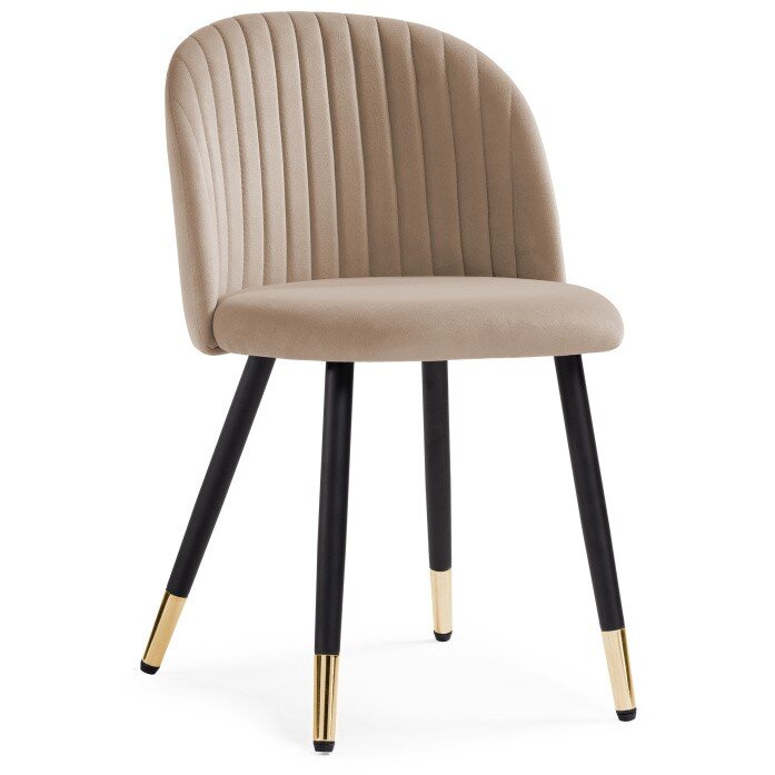 Стул на металлокаркасе Gabi dark beige / black / gold Стул на металлокаркасе Gabi dark beige / black / gold